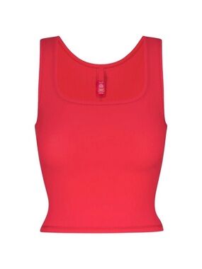 Skims Cotton Rib Tank Red Minimalist 2XL Lounge